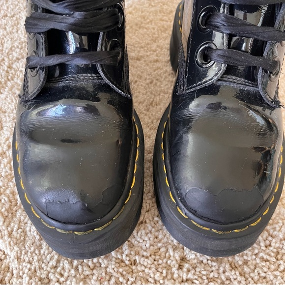 Dr. Martens Womens Combat Boot Size 8 Molly Docs Black Patent Leather Shiny - Picture 9 of 11